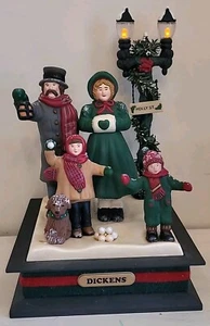 Vintage Christmas Lighted Carolers Musical Holiday Scene Figure 11" - Picture 1 of 15