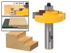 1/8" Glass Stepped Rabbet Router Bit - 1/2" Shank - Yonico 18128 - Picture 1 of 2