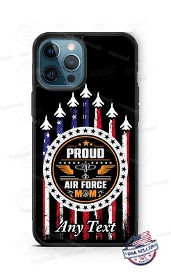 Funda de teléfono personalizada militar con bandera de Estados Unidos Proud Air Force Mom se adapta a iPhone Samsung Foto 1 de 4
