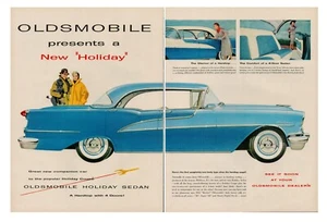 1955 Oldsmobile Coupe Sedan Holiday Vintage Print Ad Car Auto Automobile USA - Picture 1 of 8