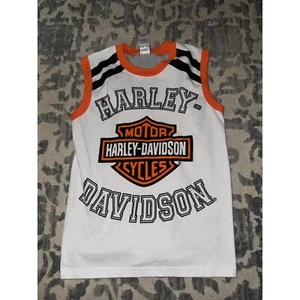 Harley Davidson boys sleeveless top size 8/10 - Picture 1 of 5