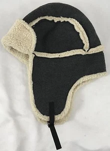 Woolrich Outdoor Aviator Hat Microfleece Trapper Charcoal Grey NWT Size Medium - Picture 1 of 5