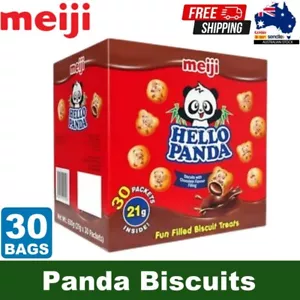 Meiji Hello Panda Biscuits Chocolate Flavoured Filling 21g x 30 Packets - Picture 1 of 5