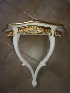 WANDKONSOLE ELFENBEIN GOLD BAROCK STIL LUDWIG XIV REGAL TOSKANISCHER FRÜHLING - Bild 1 von 2