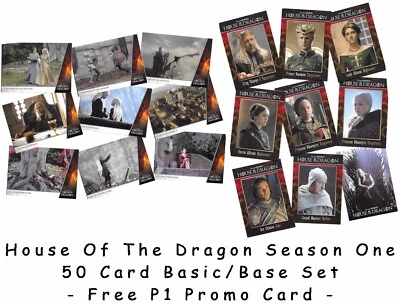 House Of The Dragon Season 1 (One) - 50 Card Basic/Base Set - P1 Promo Card - - Image 1 of 4