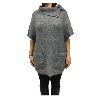 CREA CONCEPT maglia poncho donna lana grigio vestibilità regolare mod 20154 - Immagine 1 di 4