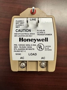 Honeywell N8167-1 Plug-In Class 2 Transformer 18 VAC 50 VA - Picture 1 of 3