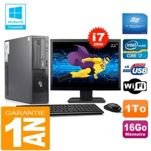 PC Fujitsu Esprimo E500 E85+ SFF Core I7-2600 16Go Disque 1 To Wifi W7 Ecran 22" - Photo 1/1
