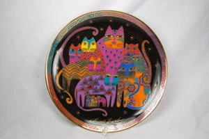 "Plato para gato Franklin Mint Fabulous Felines 8"" Laurel Burch 1994 edición limitada reliquia"  - Imagen 1 de 4
