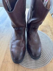 Red Wing Mens Boots 2214 Pecos Vibram Steel Toe Brown Leather Size US 10.5E Wide - Picture 1 of 6