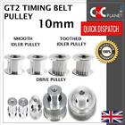 GT2 10mm Timng Belt Smooth Tooth Idler Drive Pulley 16 20 30 36 40 60 Bore 3 5 8