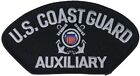 Coast Guard Auxiliary 5 Inch Black Silver Cap Embroidered Patch HFLB1546 F3D24O