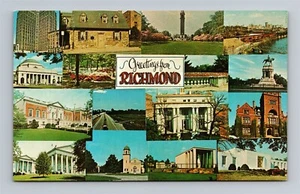 Greetings from Richmond Virginia with 16 views Postcard - Picture 1 of 2