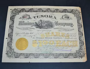 Tesora Mining Company 1901 Certificato di Stock - Distretto Minerario Tinto - Foto 1 di 1