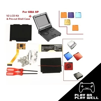 V2 IPS Screen LCD Kits Backlight LCD Screen 5 Levels For Gameboy Advance SP GBA - Image 1 of 4