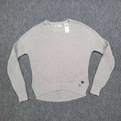 NWT Hollister Sweater XS Gray Knit Crewneck Pullover Long Sleeve Casual Cozy - Image 1 of 4