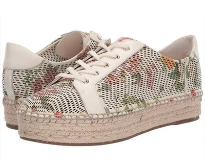 VINCE CAMUTO BOHO Joellan Floral Perforated Leather Espadrille Tennis Shoes 7.5 - Image 1 of 4