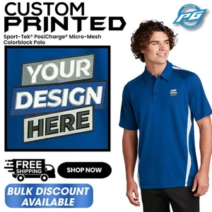 Sport-Tek PosiCharge Micro-Mesh Colorblock Polo individuell bedruckt für Ihn ST685 - Bild 1 von 12