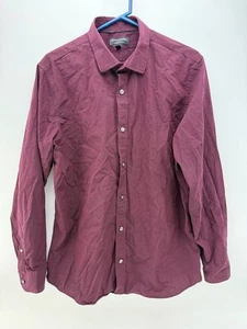 Banana Republic Mens Burgundy Red Non-Iron Slim Fit Button-Up Shirt Size L - Picture 1 of 3