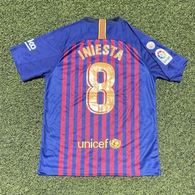 Barcelona 2018/19 La Liga Home Andres Iniesta #8 masculino G - Imagem 1 de 2