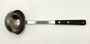 Vintage Ekco Forge Stainless Steel Soup Ladle Black Riveted Handle Made in USA - Picture 1 of 5