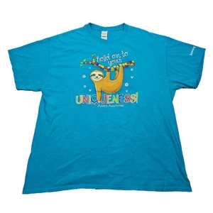 Faultier XL T-Shirt Gildan Heavy Cotton Hold on to Your Uniqueness Autism Awareness - Bild 1 von 21