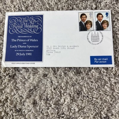 Prince of Wales & Lady Diana Spencer 1981 wedding UK Post Office First Day Cover - Image 1 of 4