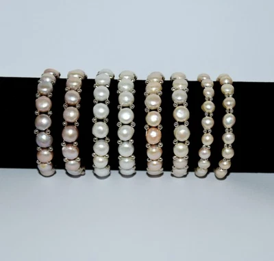 Arm-Ketten,echte Süßwasser-Zucht Perlen/Silber Metall Perlen Armband 1 Stück Neu - Bild 1 von 3