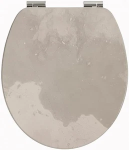 aquaSu® WC-Sitz mit Absenkautomatik, Echtstein Coffee Cloud, Toilettendeckel - Bild 1 von 3