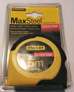 33-696 STANLEY 5M MAX STEEL "CONTRACTOR GRADE " TAPE MEASURE - Picture 1 of 9