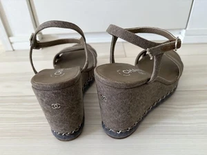 Chanel Sandalias Zapatos Con Correas Talla 38.5 EE. UU. Aproximadamente 8.5 Para Mujer - Imagen 1 de 24