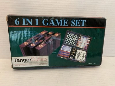 NUEVO en Caja Juego de Viaje 6 en 1 Viaje en Estuche de Transporte Ajedrez, Damas, Tarjetas Foto 1 de 4