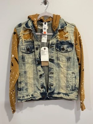 Chaqueta de Jean Evolution In Design Para Hombre S Envejecida Elastizada Sudadera Splat Foto 1 de 4