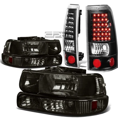 PARA 99-02 SILVERADO FARO CRISTAL AHUMADO + PARACHOQUES + LUZ TRASERA LED NEGRA/LÁMPARA Foto 1 de 4