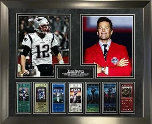 Tom Brady 7 Super Bowl Tickets Patriots Hall Of Fame Collage 16x20 - Bild 1 von 1