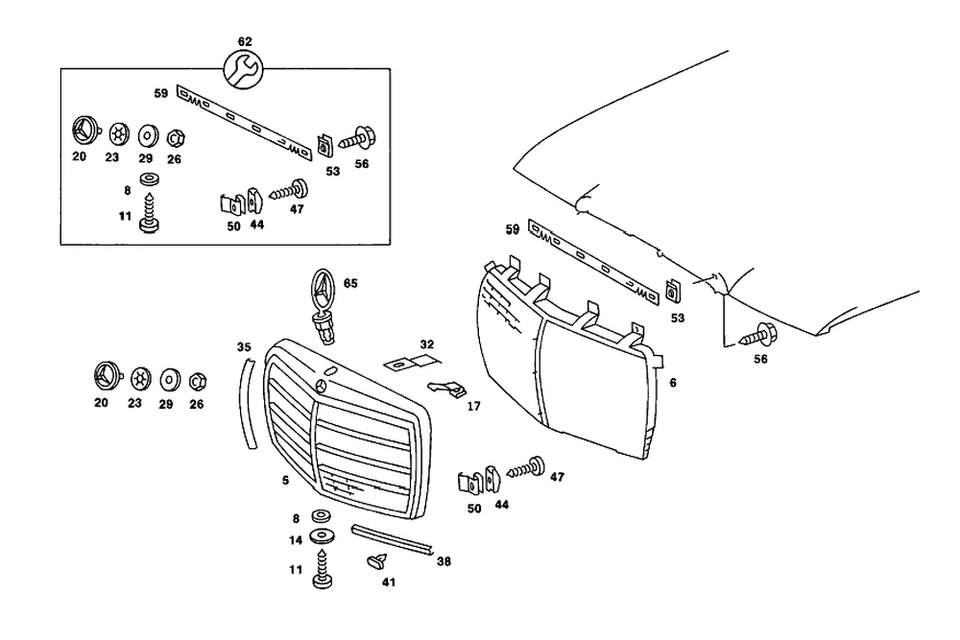 正品梅赛德斯-奔驰保护格栅 123-888-09-23 — 第 1/1 张图片