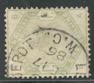 ENG_28 - ENGLAND. 1 schilling 1883 "QUEEN VICTORIA" stamp. Used. Scott 107 - Picture 1 of 1