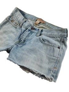 Abercrombie & Fitch Light Wash Distressed Denim Sexy Hot Shorts Womens Size 2/26 - Picture 1 of 7