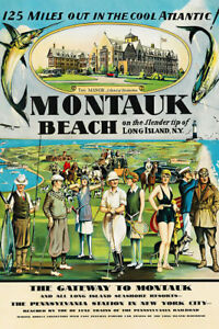 361492 Montauk Long Island Tennis Polo Golf Vintage Art Print Poster AU