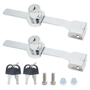 2 Pack Sliding Glass Door Ratchet Lock Showcase Display Case Lock with Keys - Picture 1 of 7
