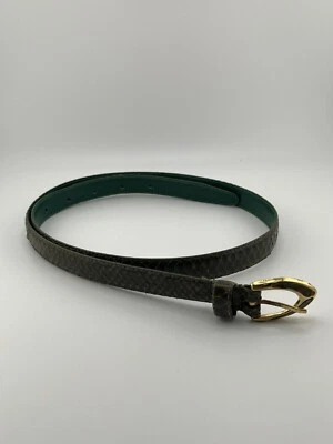 Genuine Snake Skin Belt M/L with Gold-Tone Buckle - Stylish & Exotic Design - Image 1 of 4