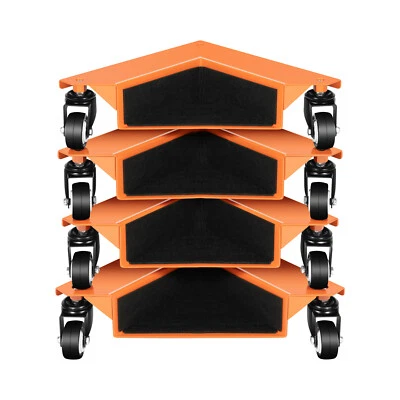 4 Stück Drehbar 3-Räder Transportrollen 1433lbs Lenkrolle Rollwagen Möbel Roller - Bild 1 von 4