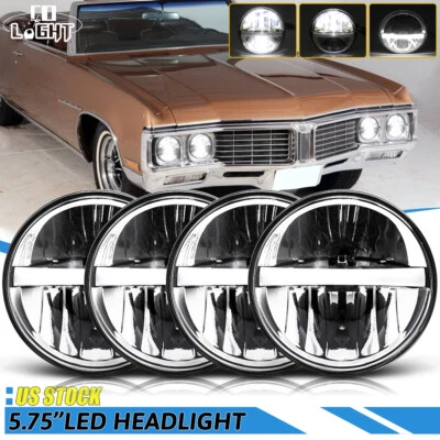 4pcs For Buick Electra Wildcat 5.75" 5-3/4" inch LED Headlights Hi/Lo Beam DOT - Image 1 of 4