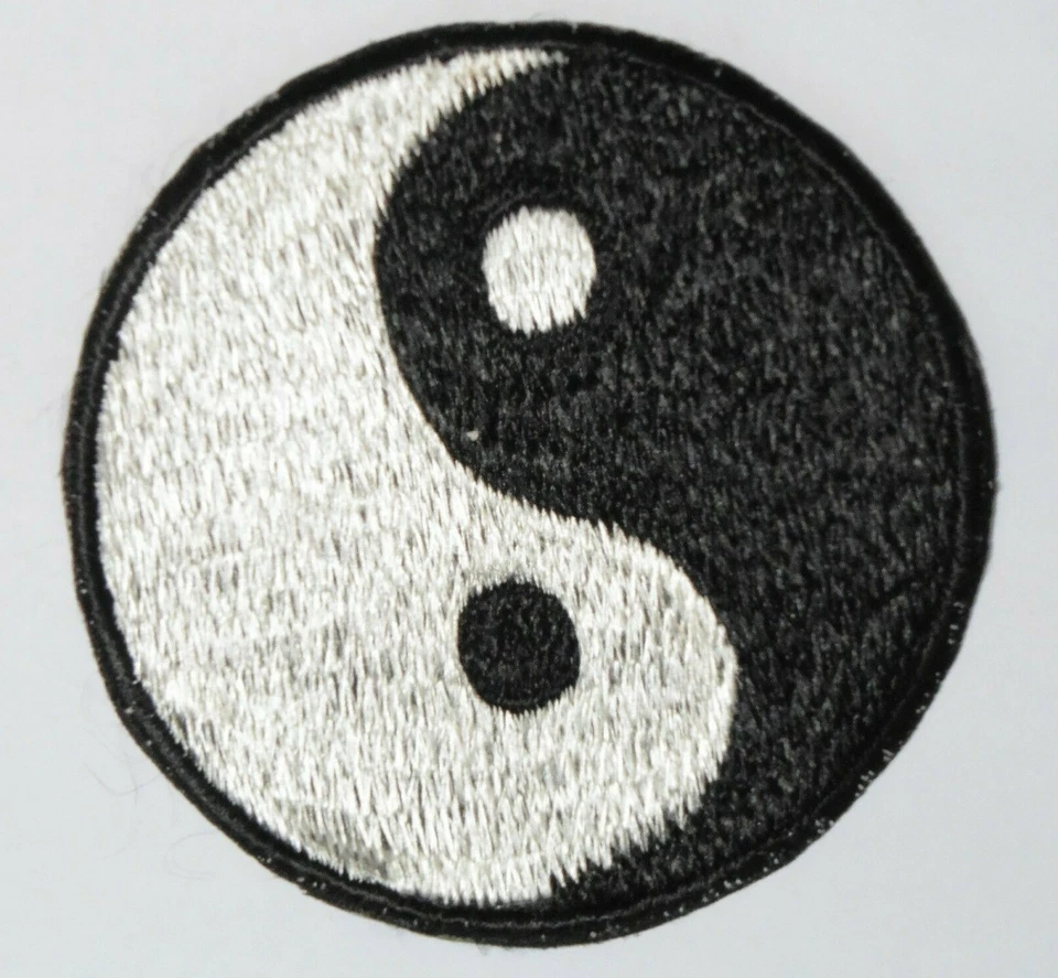 Round Sew On Patch * Nepalese * 8.5cm * Yin and Yang Tai Chi Symbol - Image 1 of 1