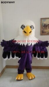 Mascot Purple Eagle Mascot Costume Hawk Falcon Custom Fancy Dress Cosplay Party
