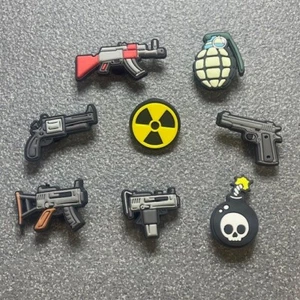 Gun & Bomb Croc Charms - Machine Gun, Grenade, Pistol Shoe Accessories - Picture 1 of 9