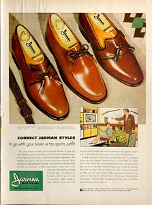 Zapatos Jarman 1955 vintage para hombre 3 estilos diferentes publicidad impresa  - Imagen 1 de 1