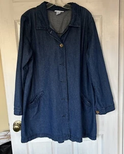Serengeti 100% Cotton Button U Denim Jacket Women Sz XL Western Casual Boho - Picture 1 of 7