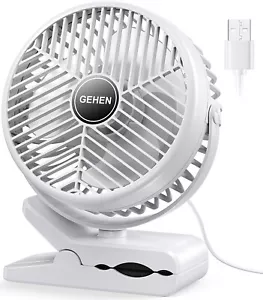 GEHEN 6 INCHESBedroom Clip on Fan Ultra Quiet Small Table Fan White - Picture 1 of 7