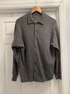 United Colors Of Benetton Wool Gray Button Up Sweater Italy Mens Size Sm - Picture 1 of 5